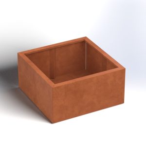 Vierkante plantenbak met bodem 800x800x400
