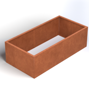 rechthoekige plantenbak zonder bodem 2000x1000x600